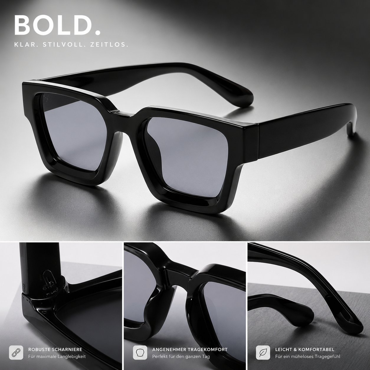 Retro Sonnenbrille mit eckigem Design