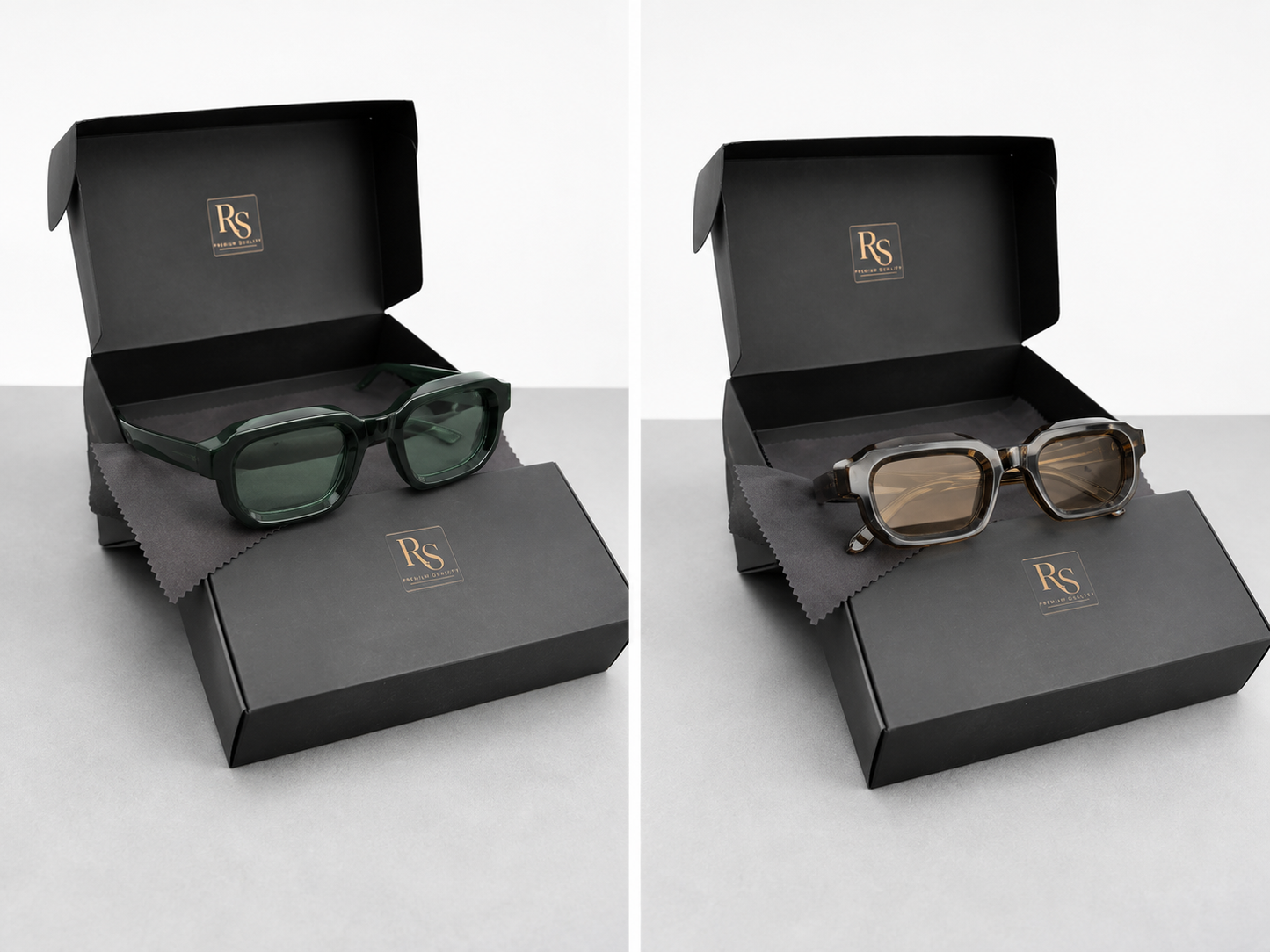 RS Premium Sonnenbrille – Eckiges Designer-Modell | UV400 Schutz | Unisex