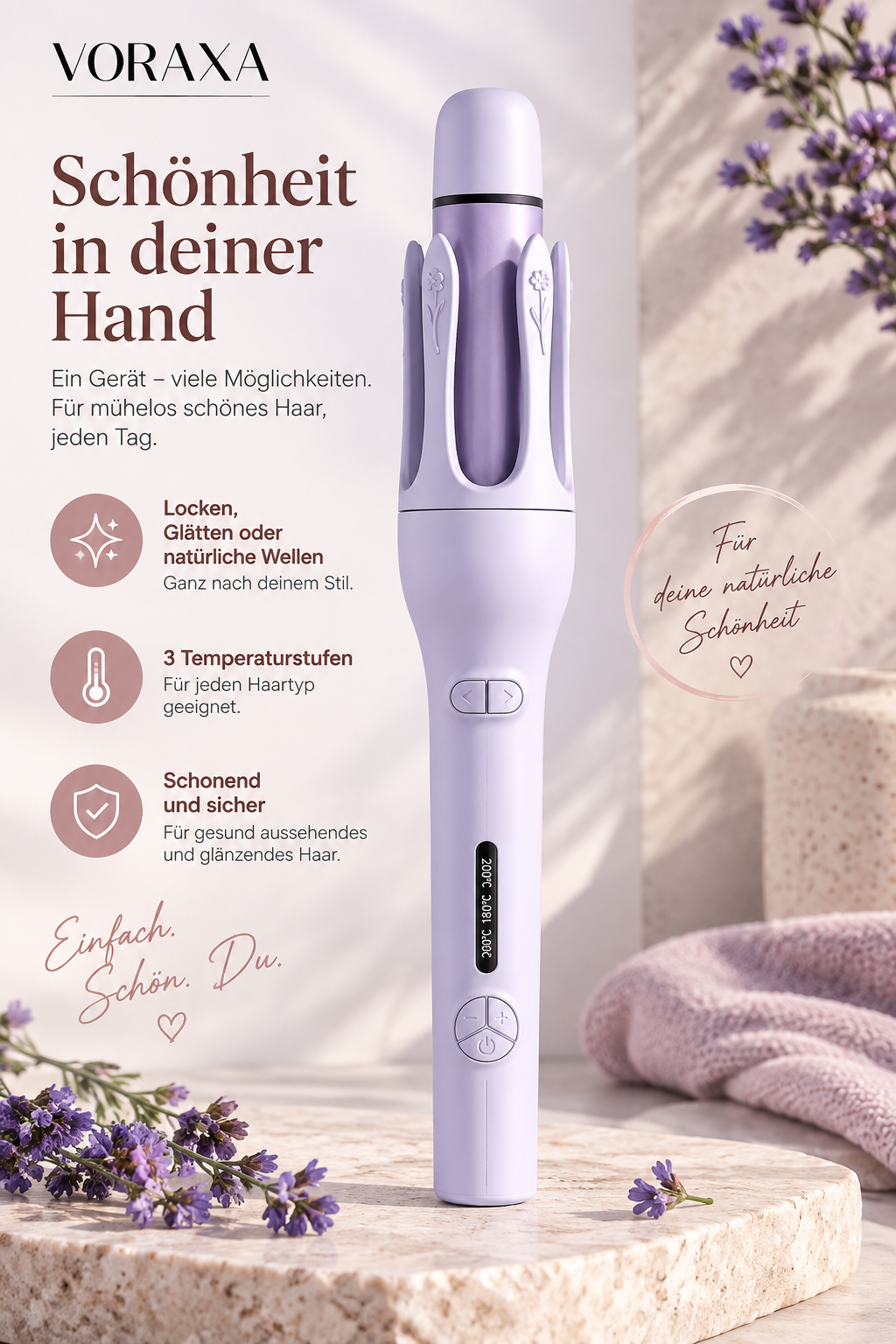 2-in-1 automatischer Haarstyler zum Glätten und Locken