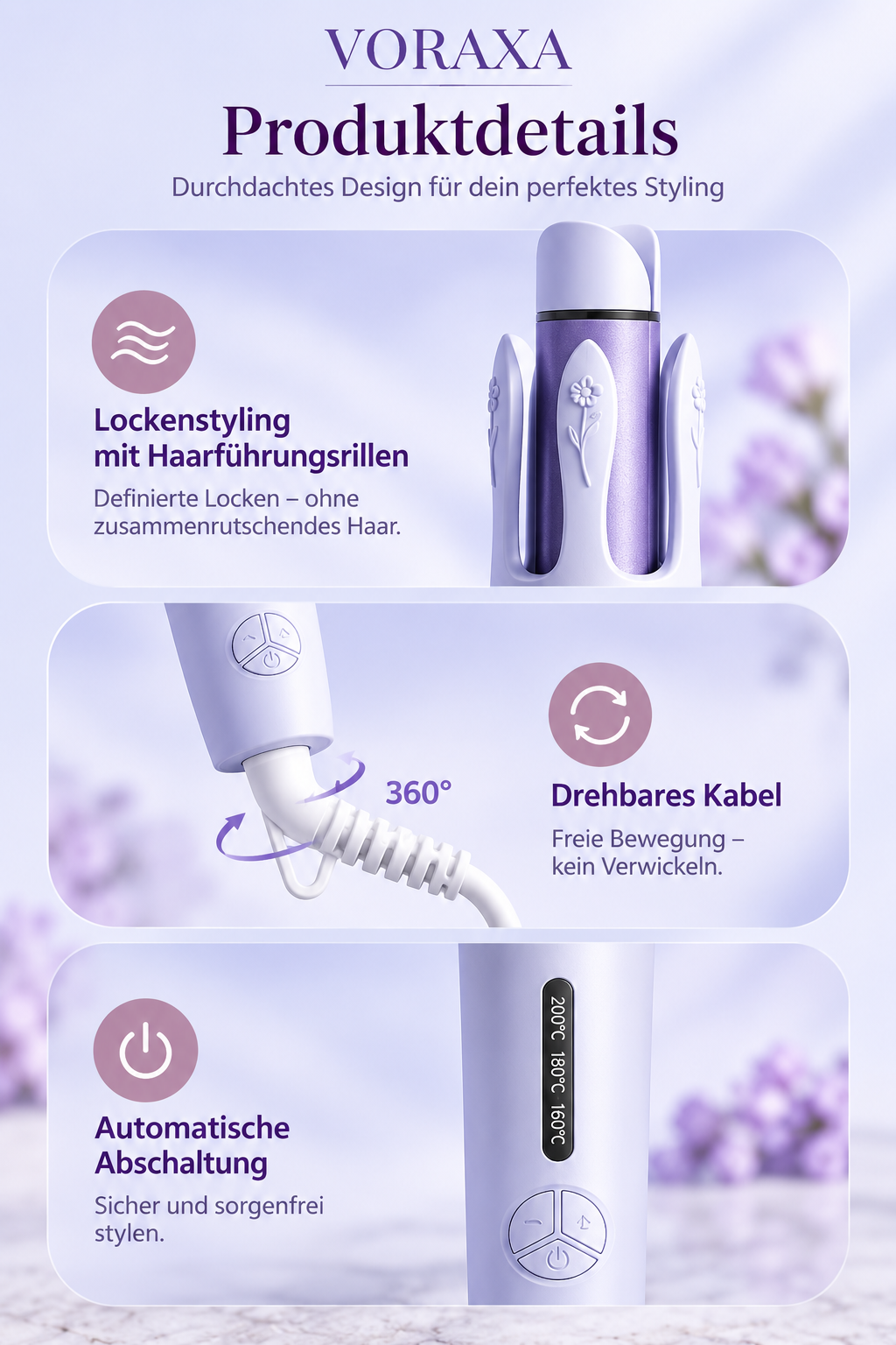 2-in-1 automatischer Haarstyler zum Glätten und Locken